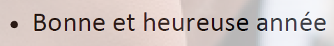 Bonne année